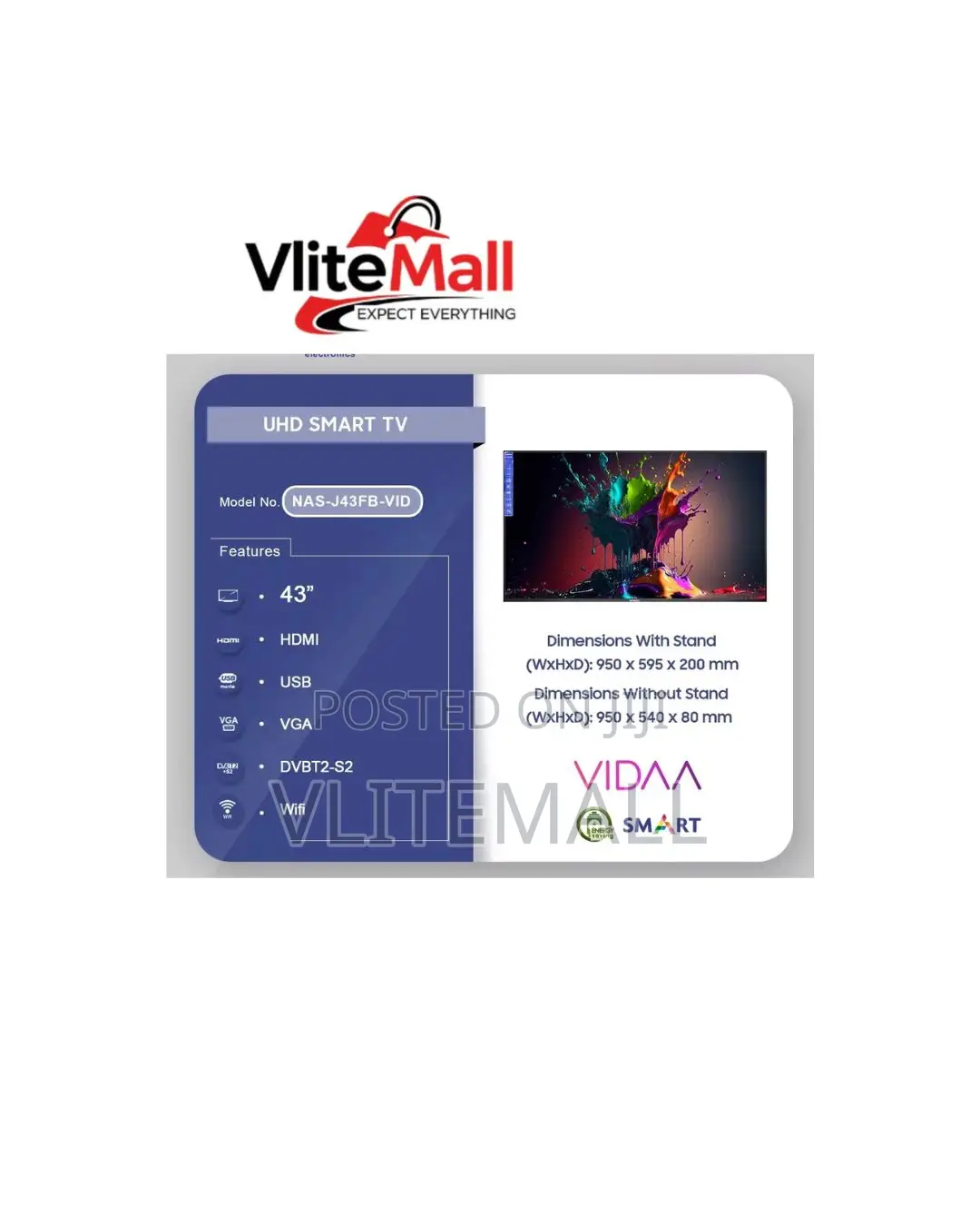 Nasco 43 ”UHD Smart Flat Television
Sku:
Nas-J43fb-Vid