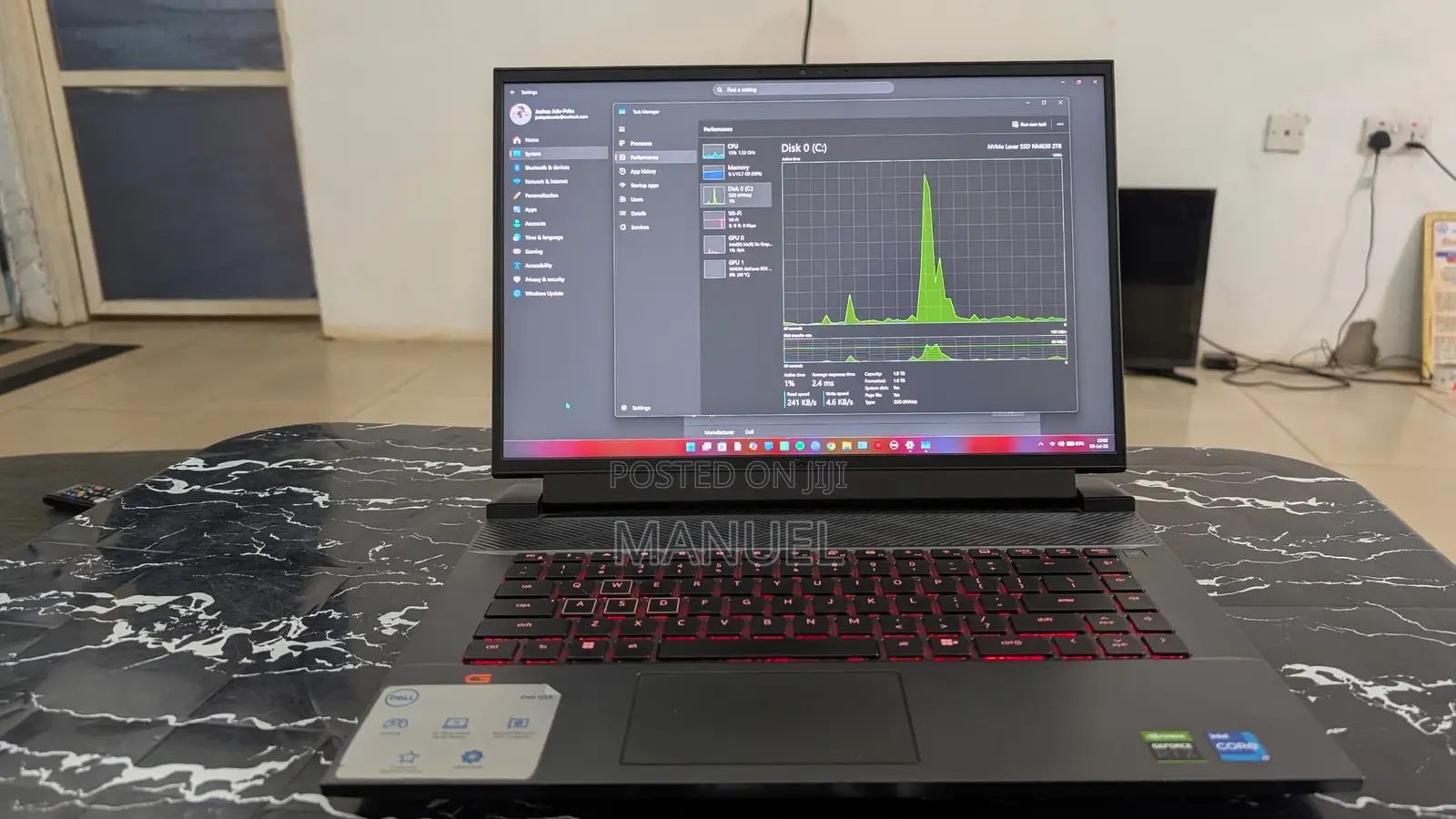 Laptop Dell G16 7620 16GB Intel Core i7 SSD 500GB
