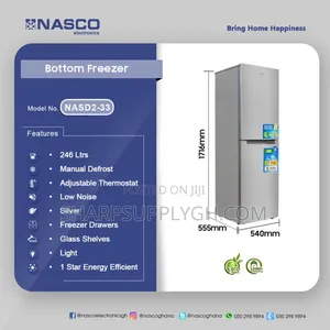 Nasco 246l Bottom Freezer Refrigerator