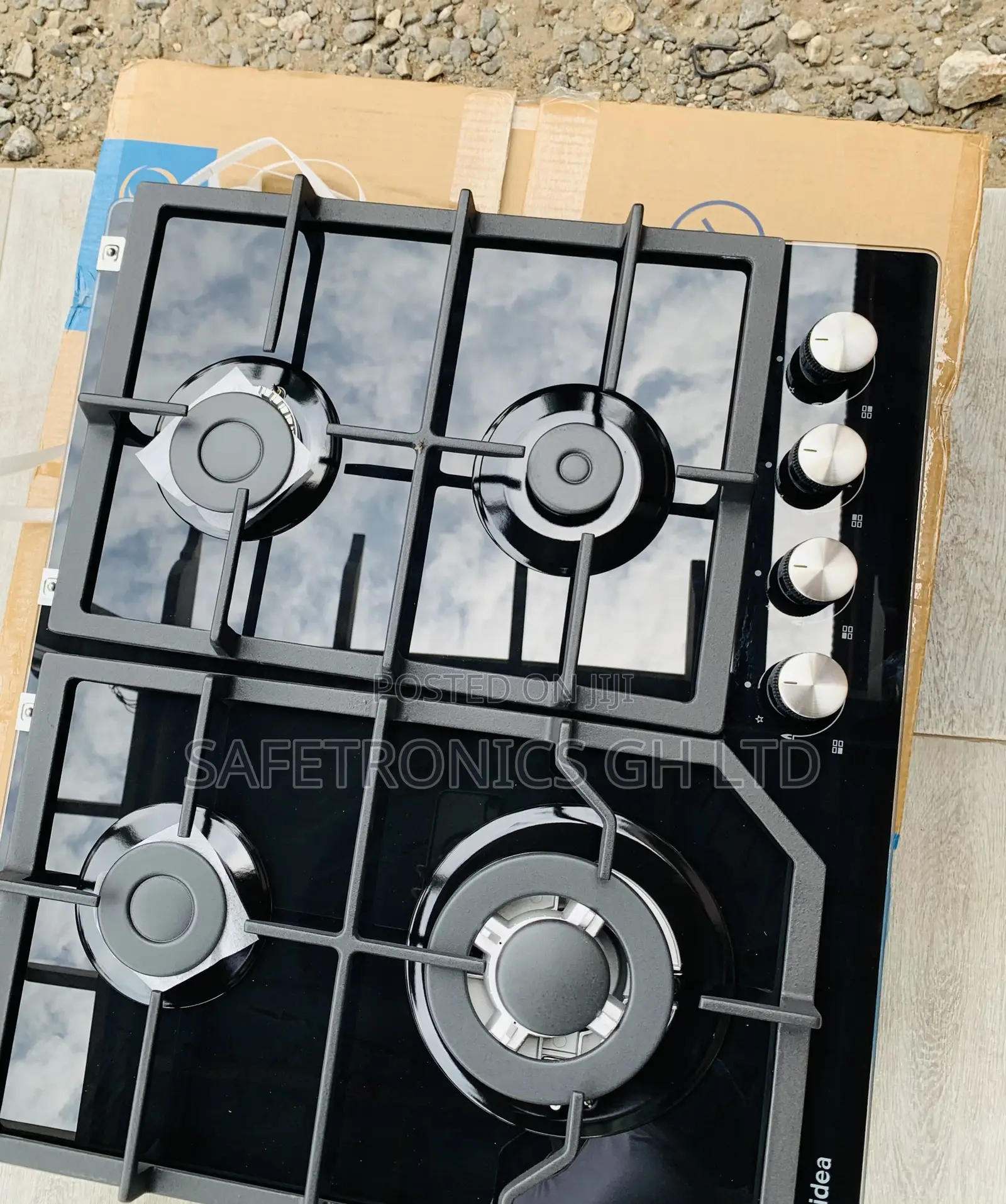 Original Best Midea 60cm 4 Burner Gas Hob| Black Glass [60GJ084]
