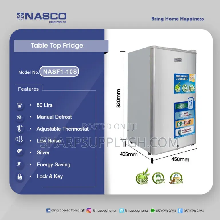 Nasco 80l Table Top Refrigerator