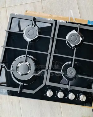 Neatly Boxed Midea 60cm 4 Burner Gas Hob| Black Glass [60GJ084]