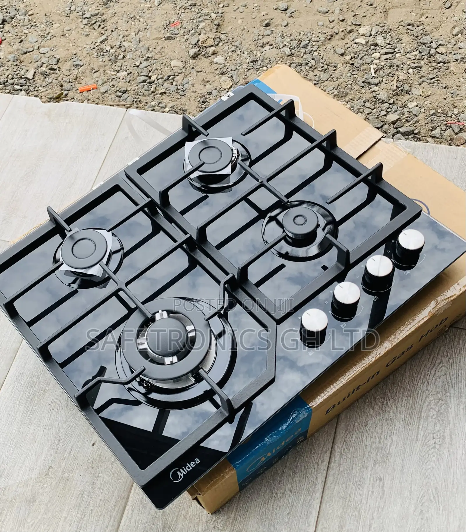 Recommend Black Midea 60cm 4 Burner Gas Hob| Black Glass [60GJ084]