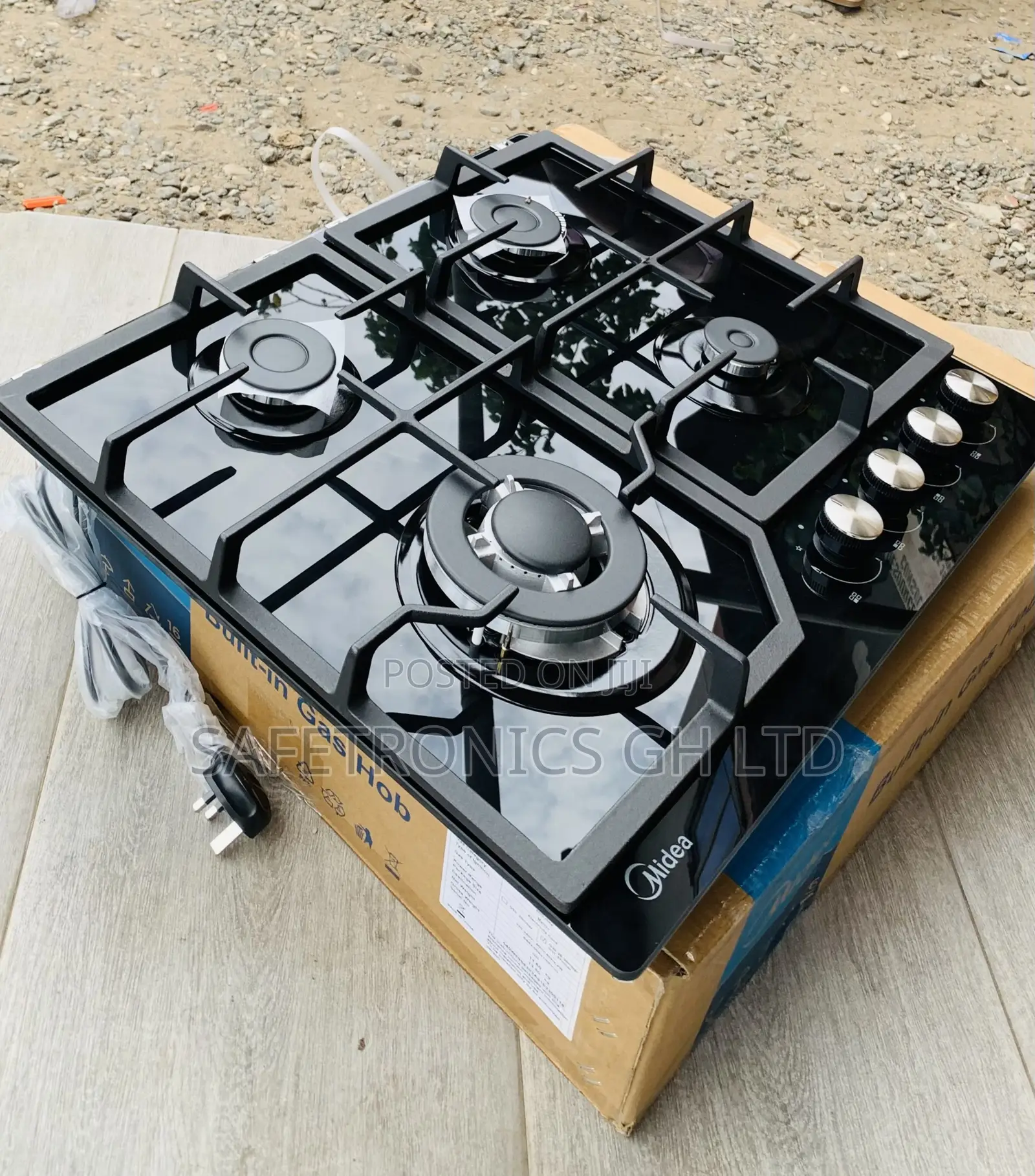 Shop Perfect Midea 60cm 4 Burner Gas Hob| Black Glass [60GJ084]