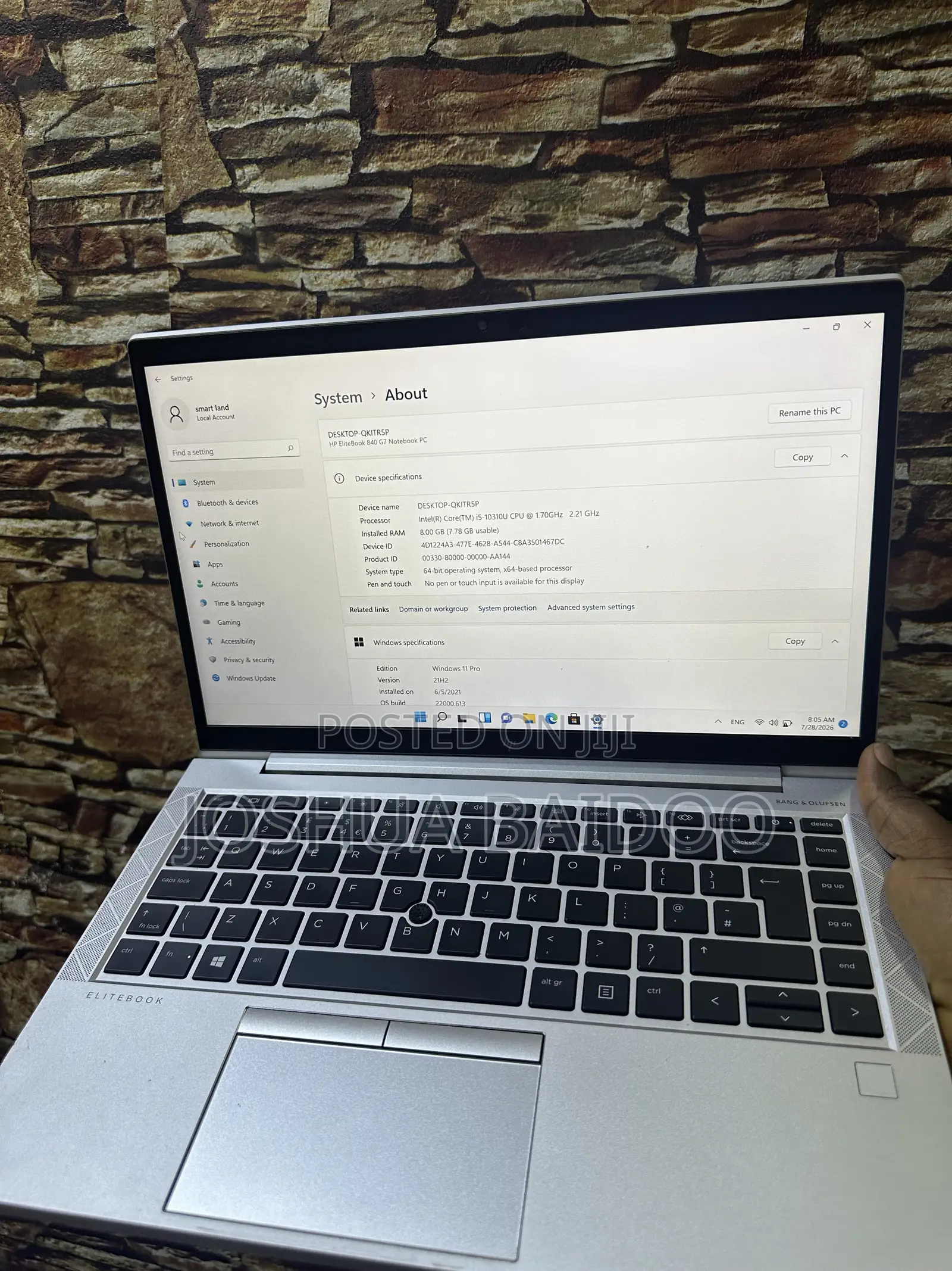 Laptop HP EliteBook 840 G7 8GB Intel Core i5 SSD 256GB