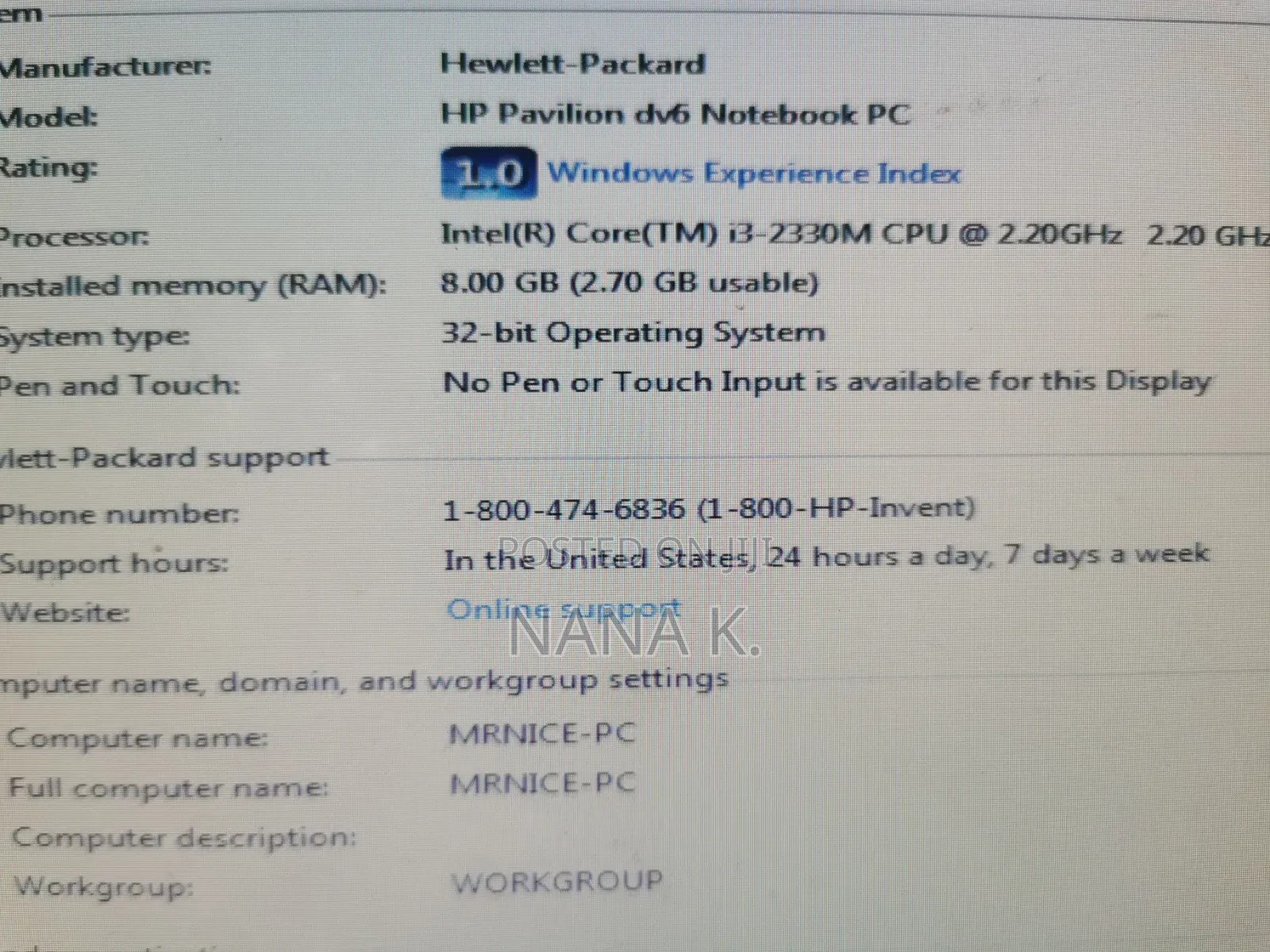 Laptop HP Pavilion 15 8GB Intel Core i3 HDD 500GB