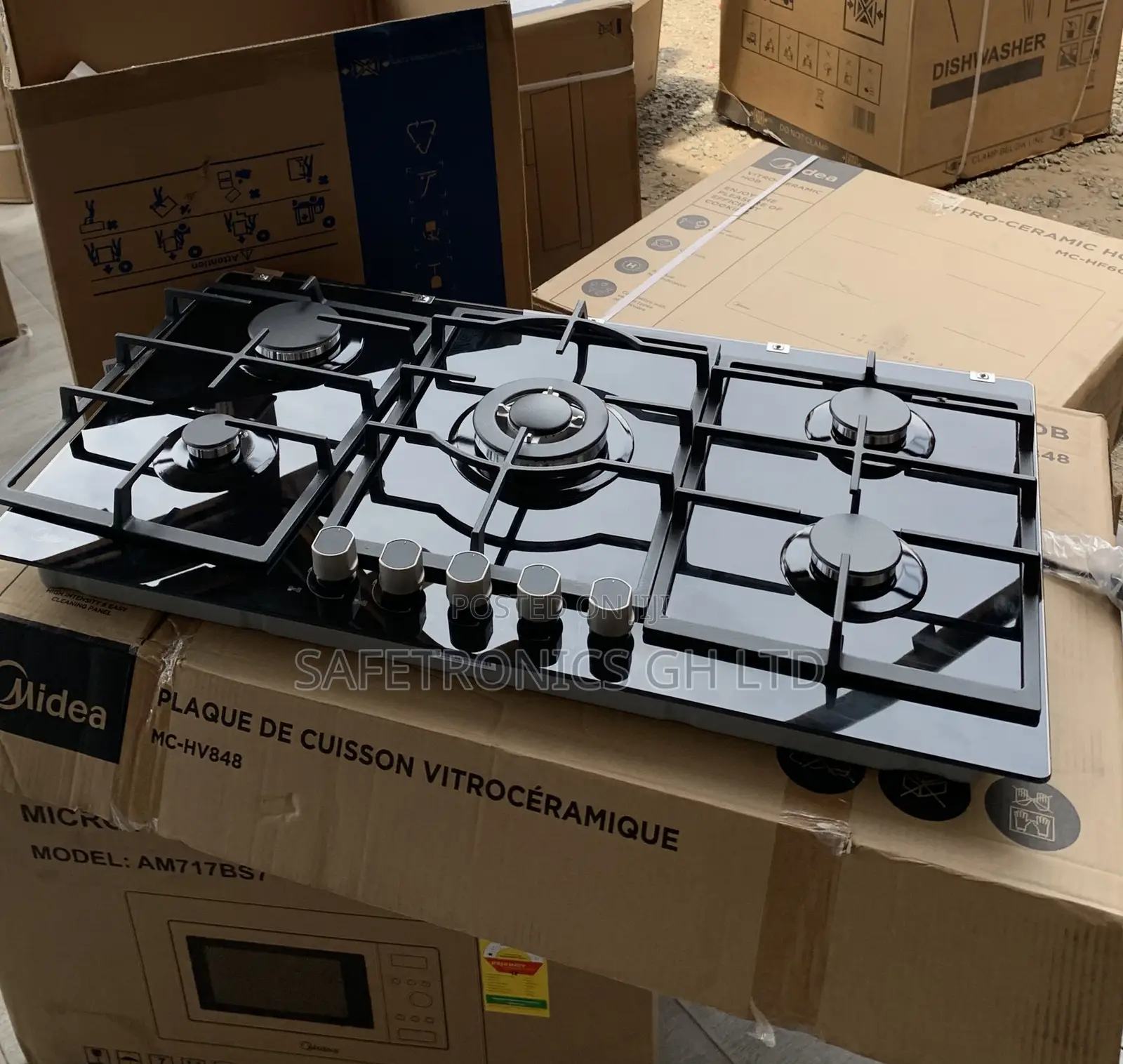 Purchase Sleek Built-in Midea 5 Burner Gas Hob - 90cm (90GQ095)