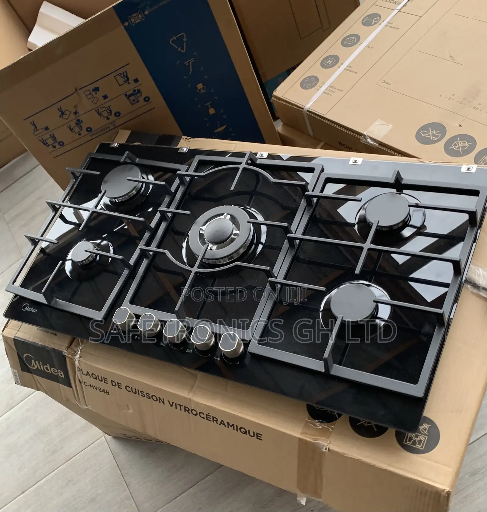 Purchase Sleek Built-in Midea 5 Burner Gas Hob - 90cm (90GQ095)