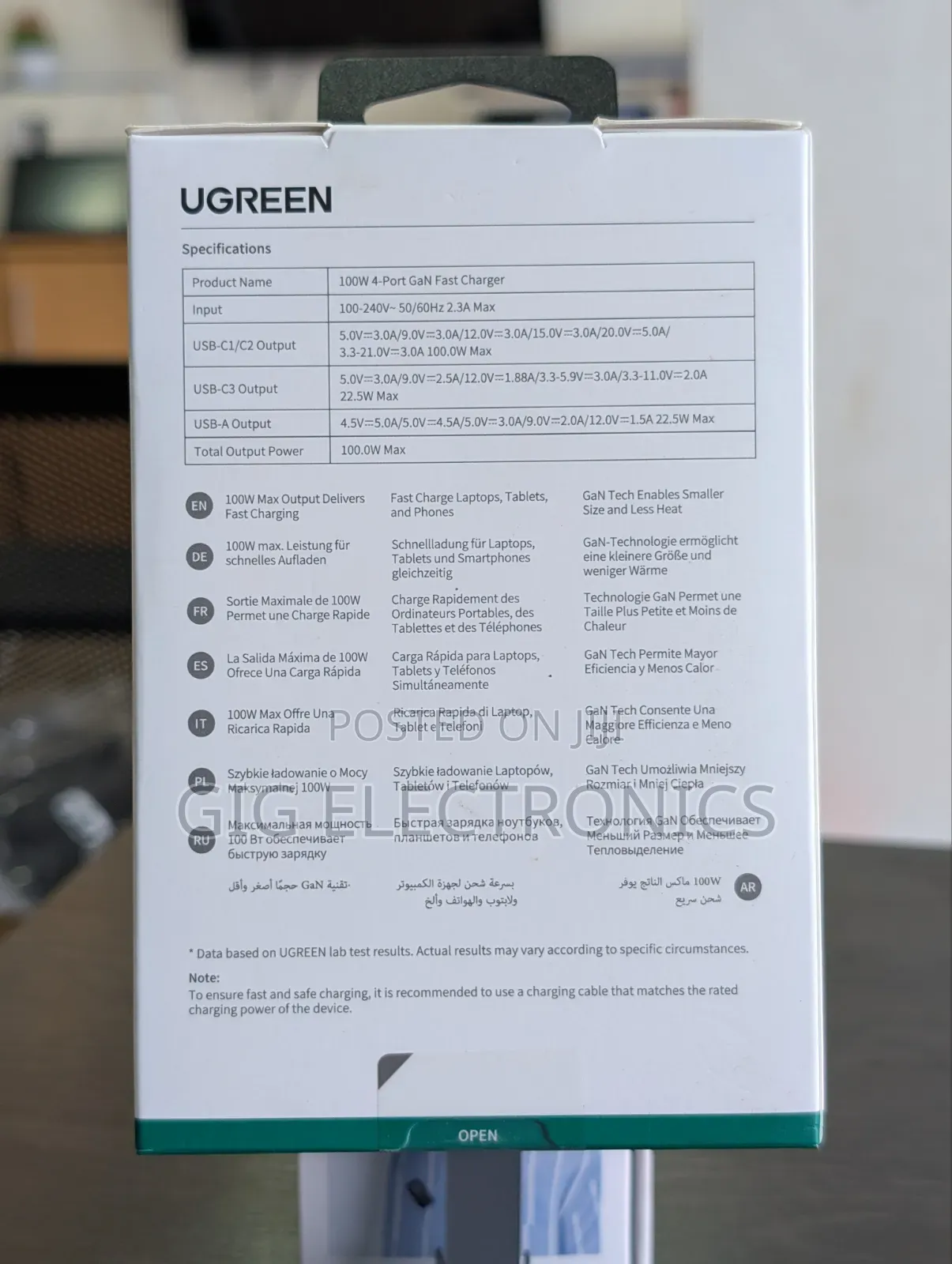 Ugreen Fast Charger Nexode S 100W 4-Port GaN (Uk Adapter)
