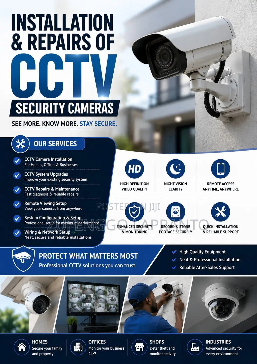Installations and Repairs of CCTV Cameras and Security Lights