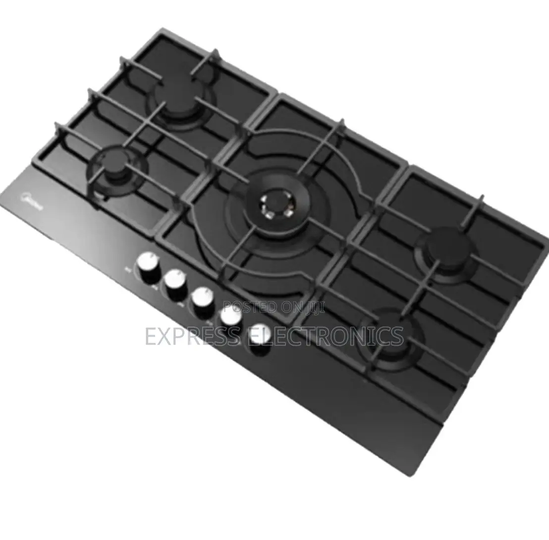 Midea 90Gq095 Built-in Gas Stove, 5 Burners, 60X50 Cm - Black