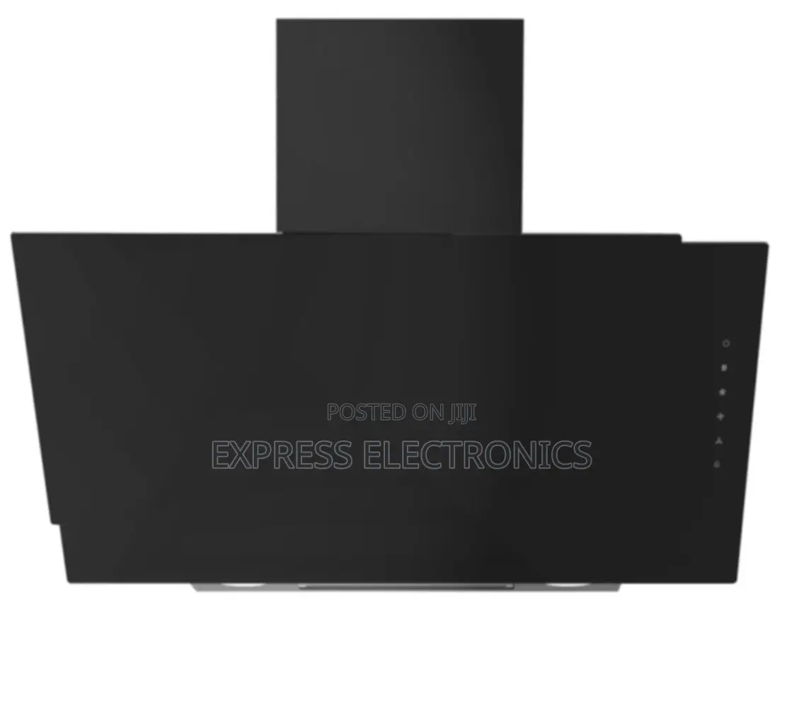 Midea 90cm Angled Cooker Hood W/ Black Tempered Glass
