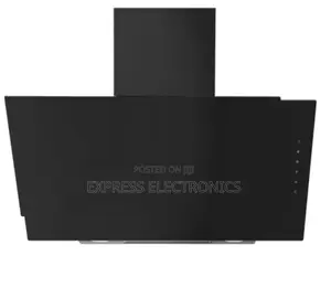 Midea 90cm Angled Cooker Hood W/ Black Tempered Glass