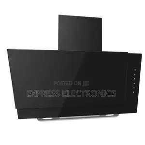 Call  Midea 90cm Angled Cooker Hood W/ Black Tempered Glass