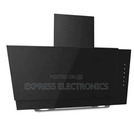 Call  Midea 90cm Angled Cooker Hood W/ Black Tempered Glass