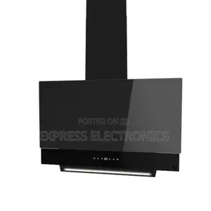 Shop the New Midea 90cm Angled Cooker Hood W/ Black Tempered Glass