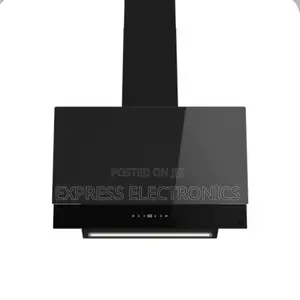 Shop the New Midea 90cm Angled Cooker Hood W/ Black Tempered Glass