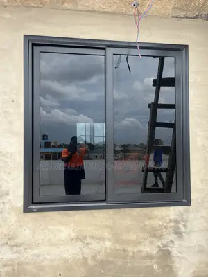 Ks50 Black Frame and Dark Glass Sliding Windows With Net and Locks