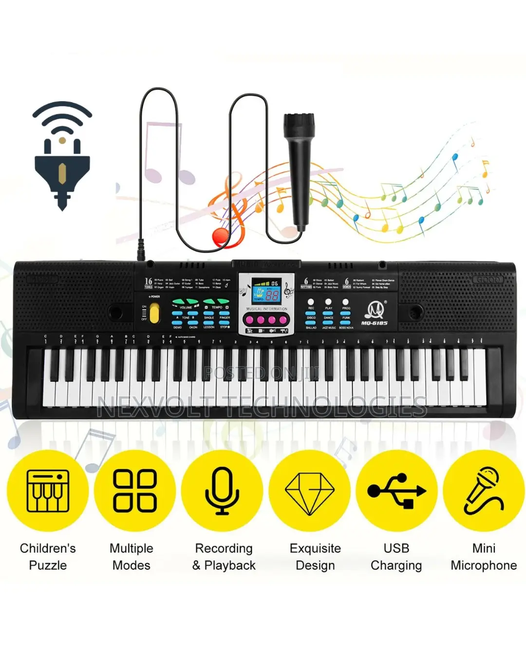 61 Key Multifunctional Electronic Piano Keyboard