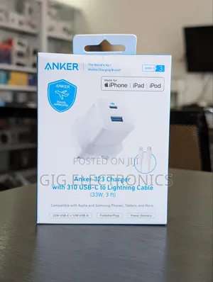 Anker 323, 33W Wall Charger + USB-C to Lighting Cable 3ft