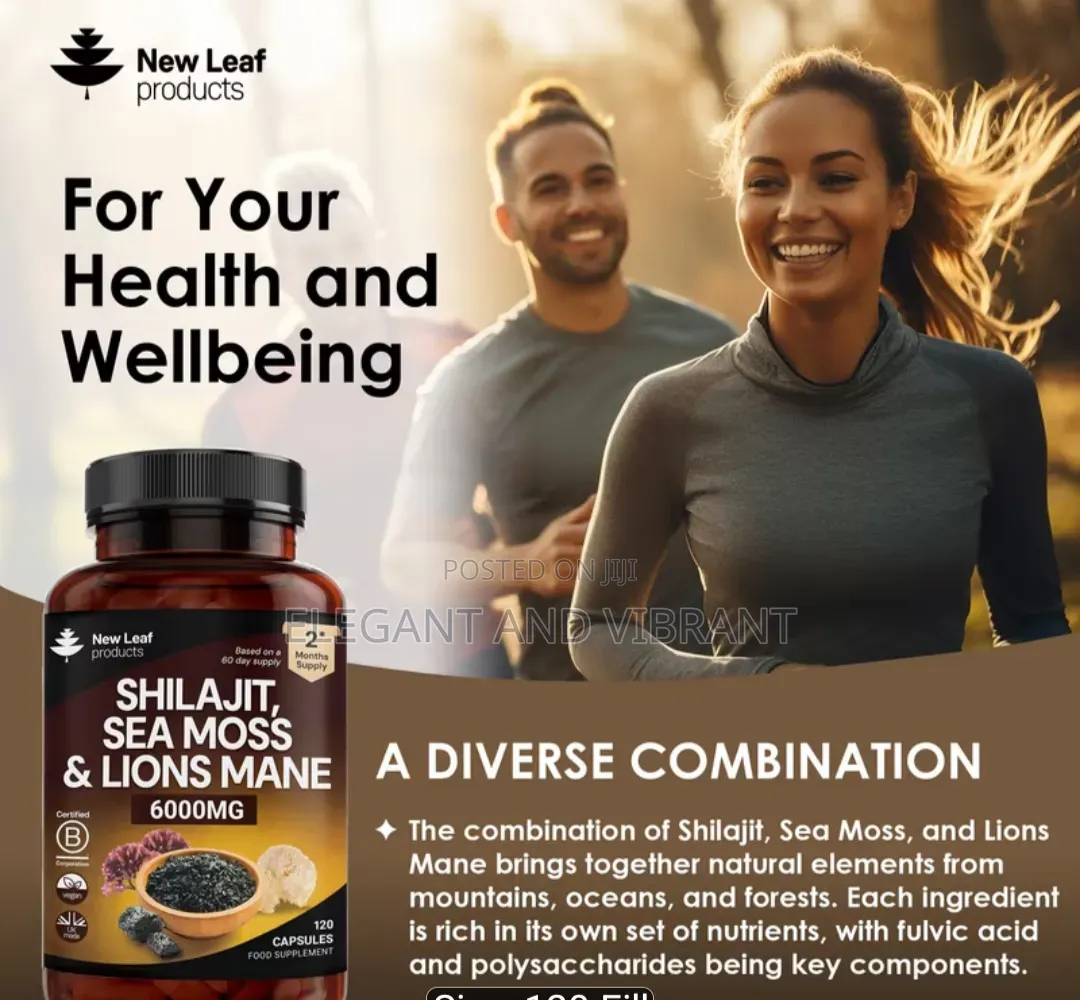 Shilijat, Sea Moss and Lions Mane Capsules, 6000mg High Strength Cap