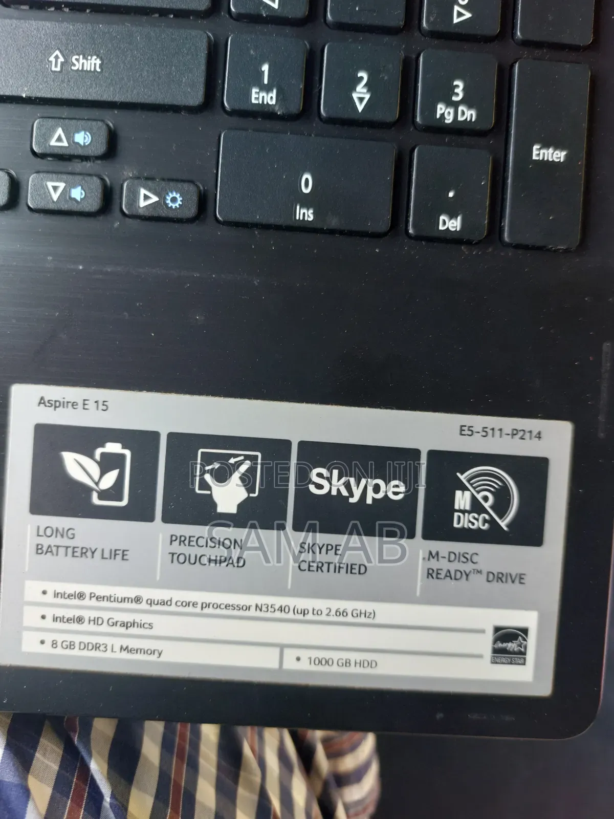 Laptop Acer Aspire 15 8GB HDD 1T