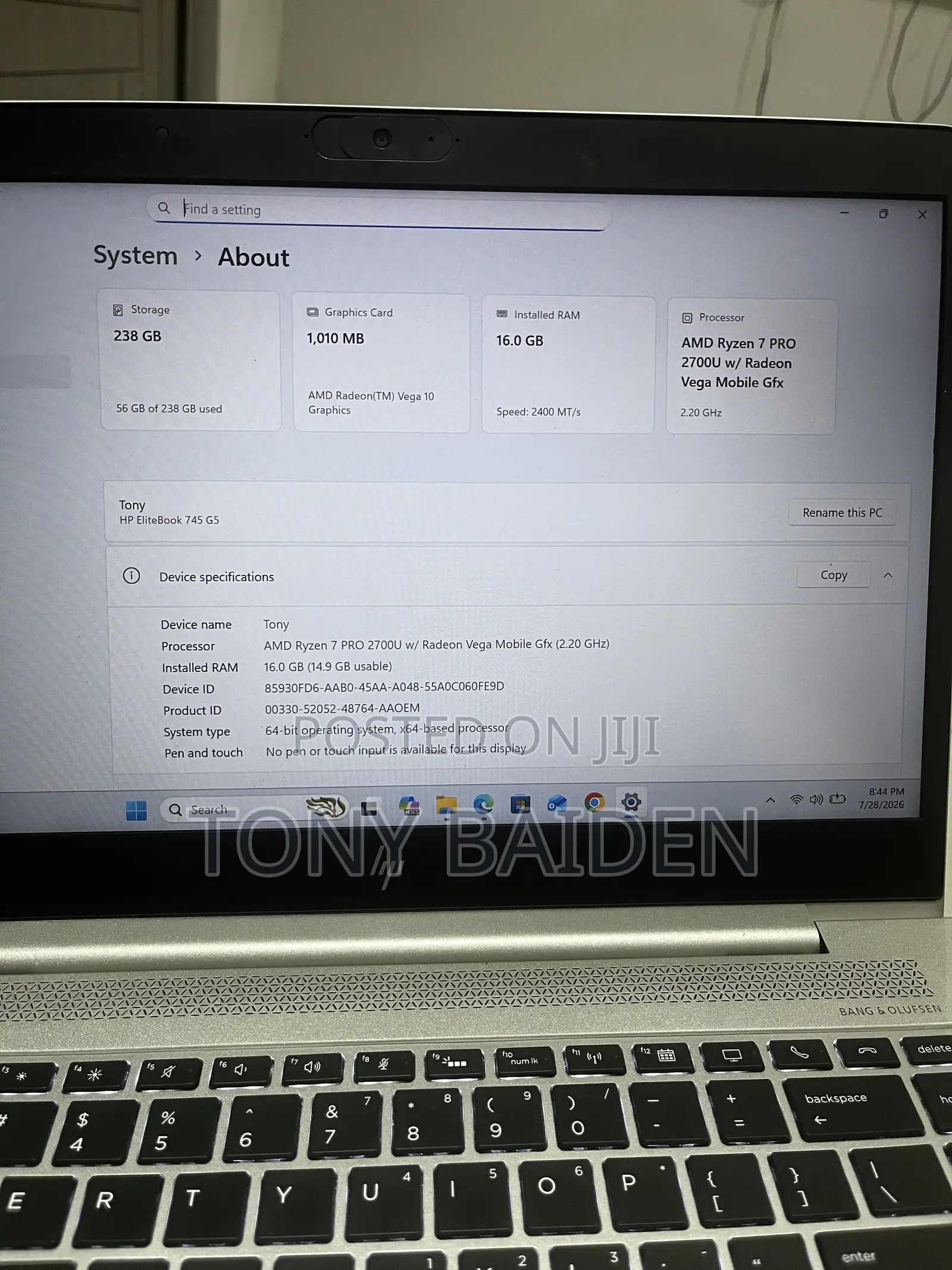 Laptop HP EliteBook 840 G3 16GB AMD Ryzen 5 SSD 256GB