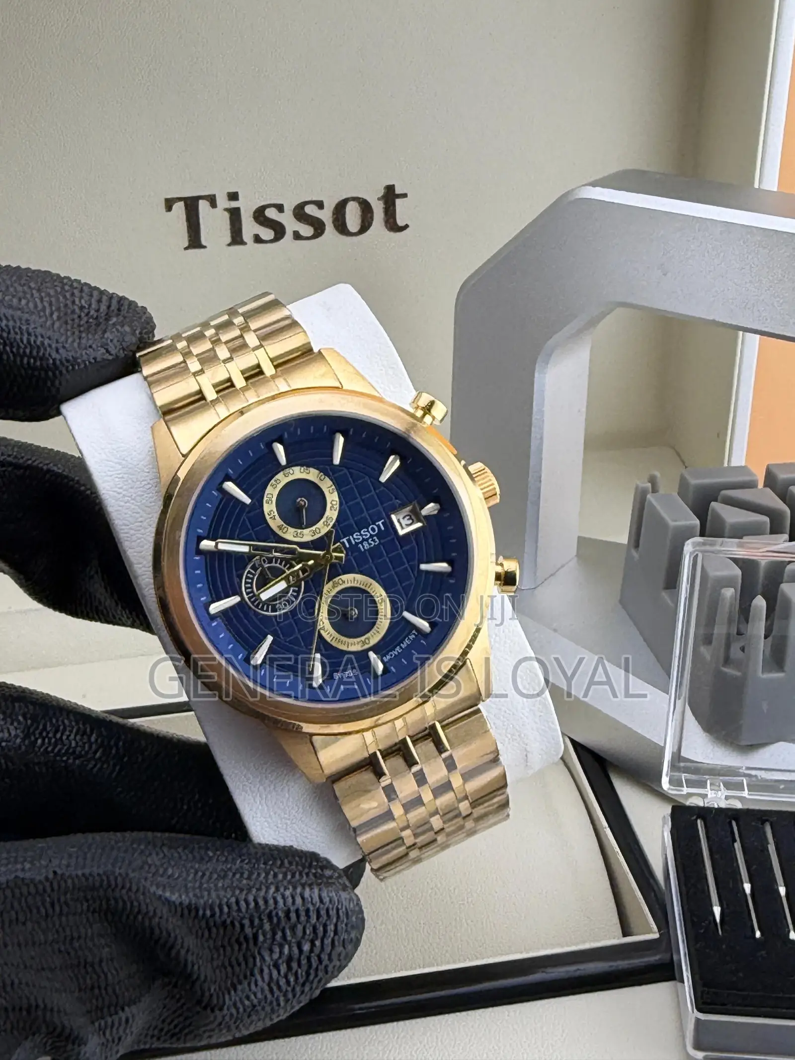 Tissot Gold PRC 200 Chrono White Dial With a Distinct Grid Pattern