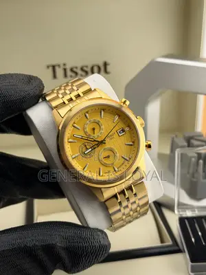 Tissot Gold PRC 200 Chrono White Dial With a Distinct Grid Pattern