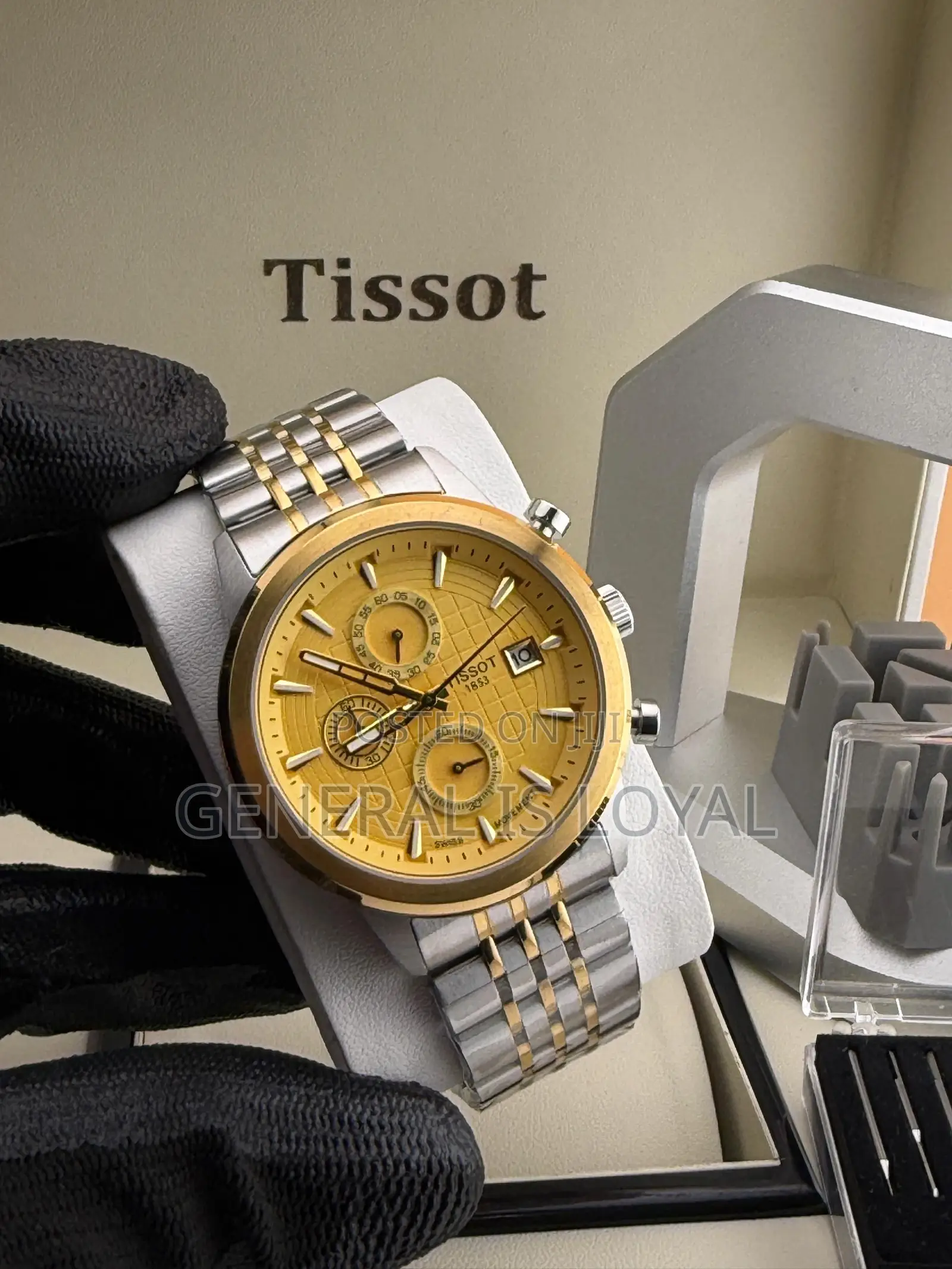 Tissot PRC 200 Two Tone Chrono White Dial Distinct Grid Pattern