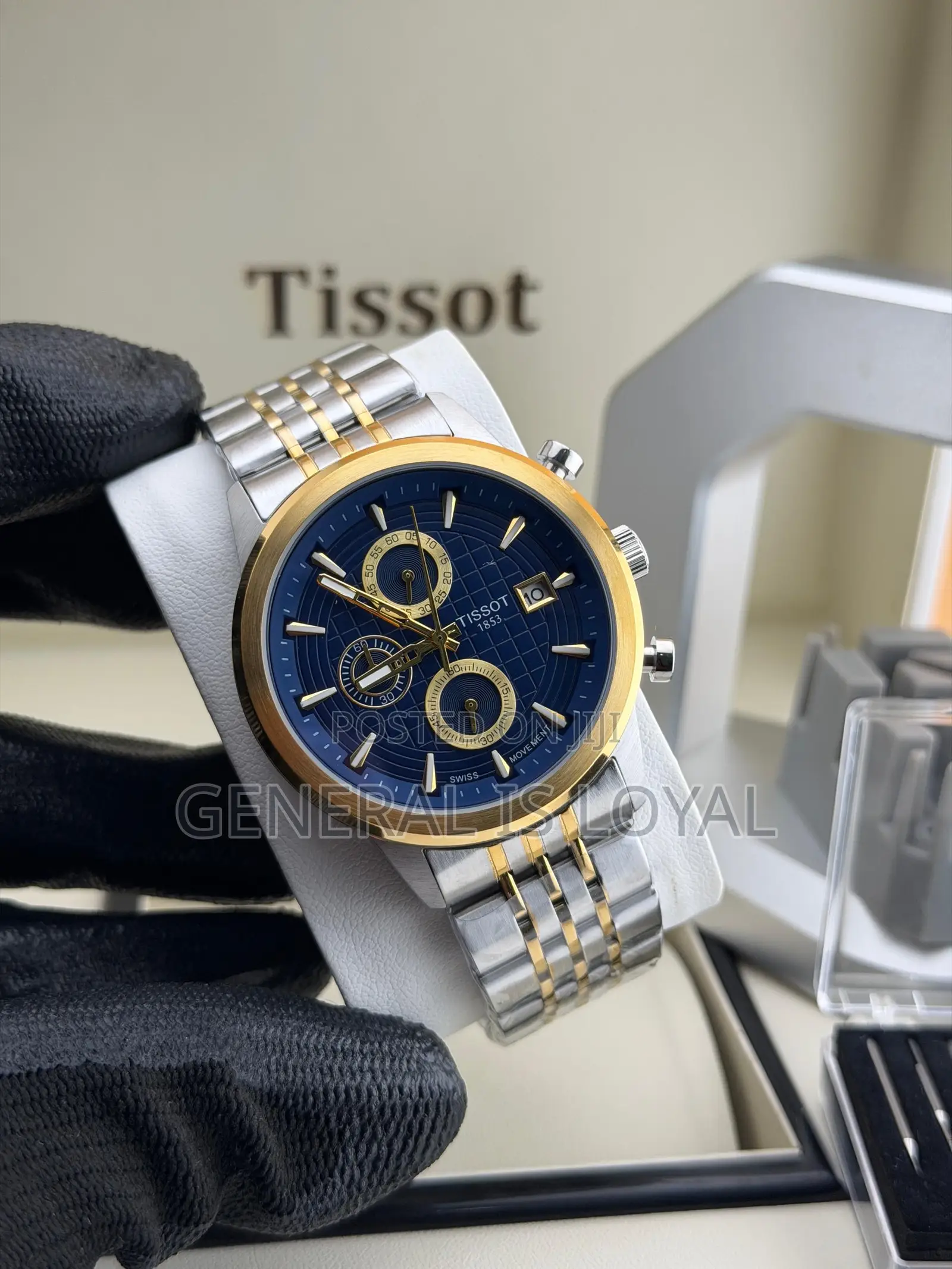 Tissot PRC 200 Two Tone Chrono White Dial Distinct Grid Pattern