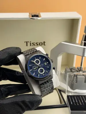Tissot Black PRC 200 Chrono White Dial With a Grid Pattern