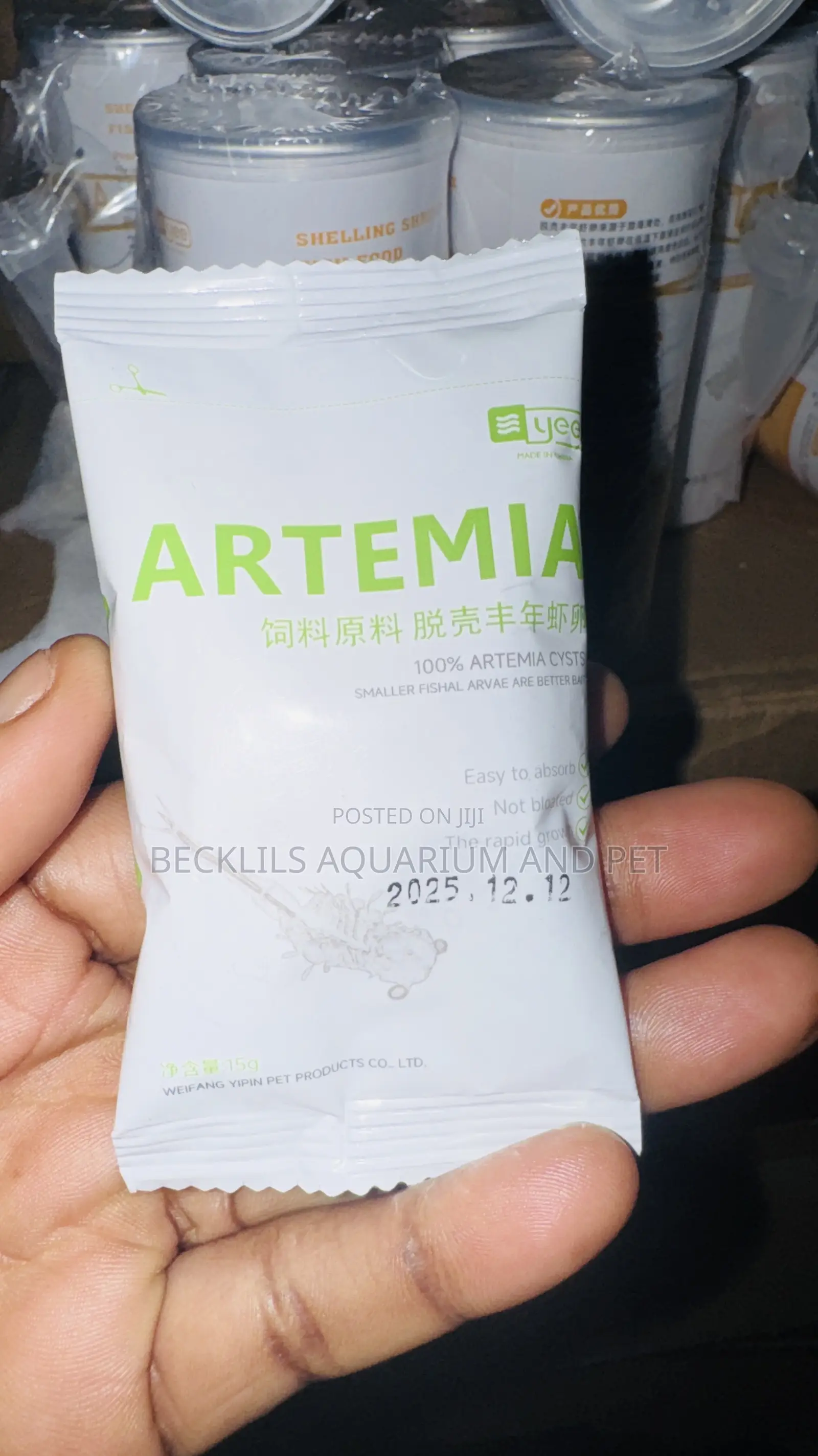 15 G , Artemia Fish Feed