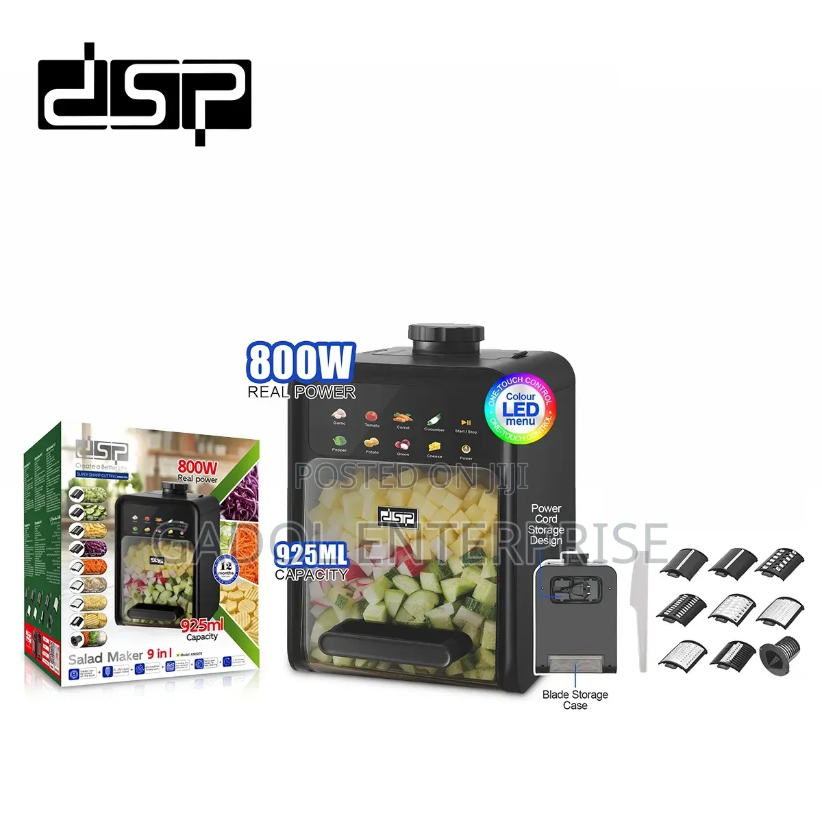 Salad Maker 9in1 800W Removable Blades
