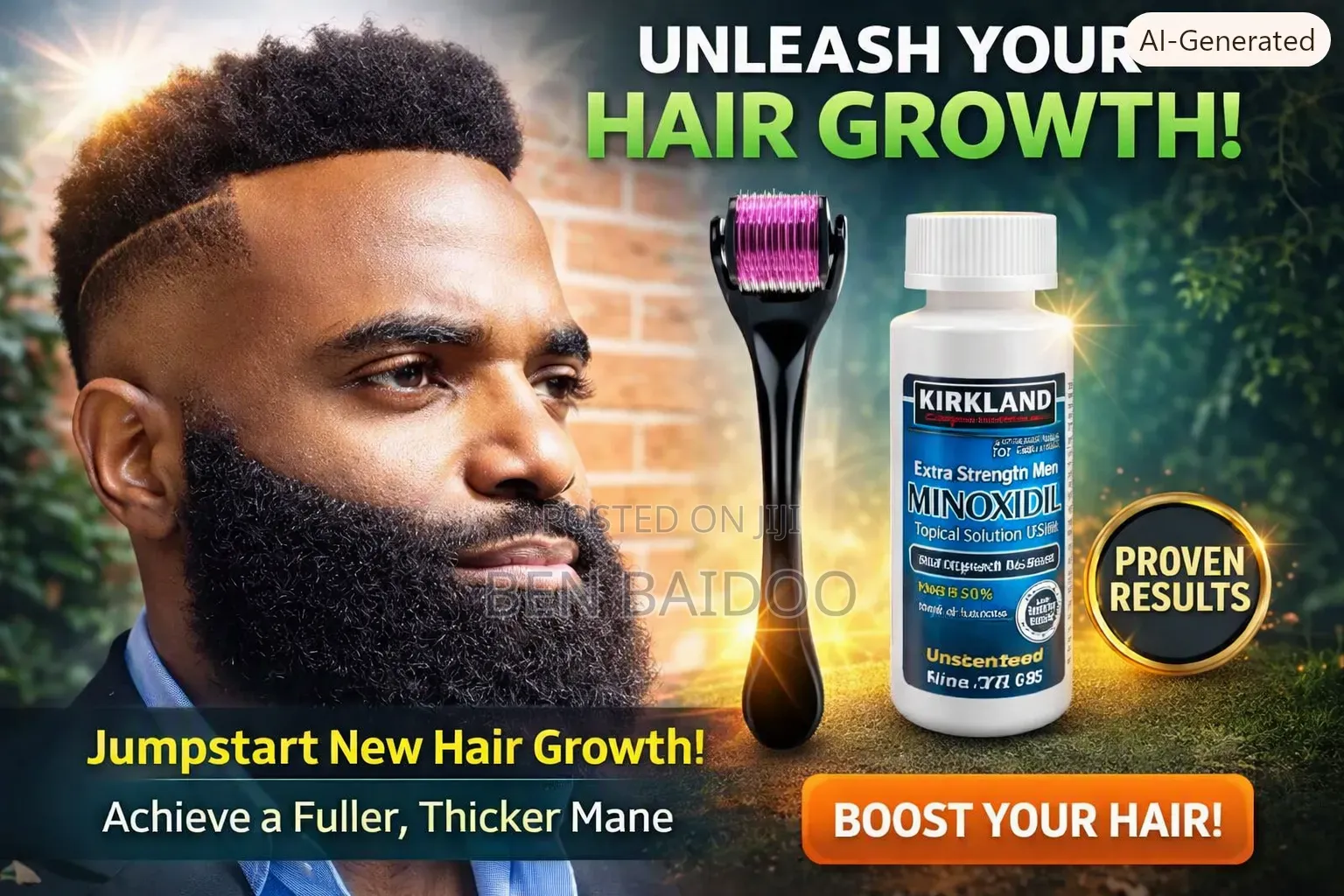 Kirkland Minoxidil and Derma Roller (Hair Growth Proven Results)