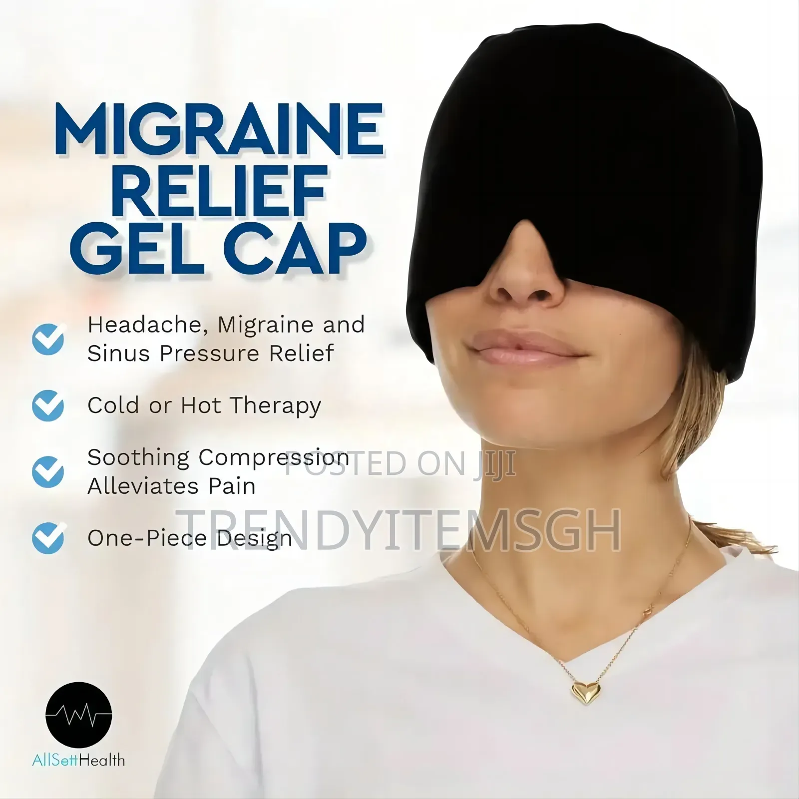 Instant Cooling Headache Relief Cap – Migraine Stress Relief Gel Har