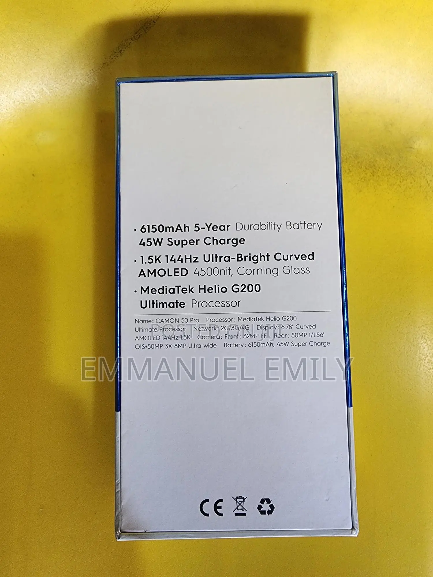 New Tecno Camon 50 Pro 256 GB Black