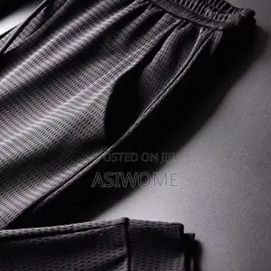 Men’s Ice Silk Sports Pants - Breathable Mesh (Black)