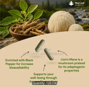 Ashwagandha KSM-66 and Lions Mane Capsules,120 High Strength Capsules