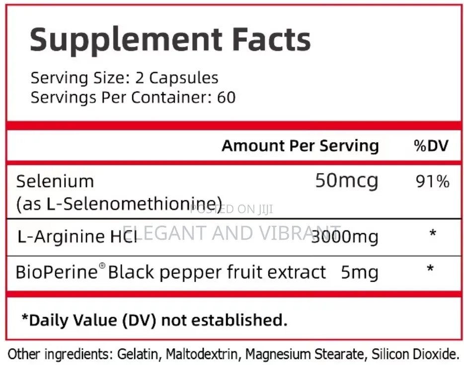 L-Arginne With Selinum and Black Pepper Combo, 3000mg Capsules