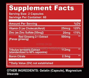 Muscle Capsules With Vitamin D ,Zinc, Tribulus Red Geinseng