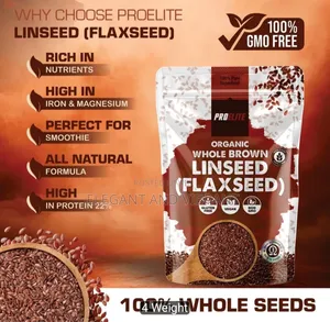 Whole Brown Linseed Flaxseed, High in Fibre and Rice in Omega 3