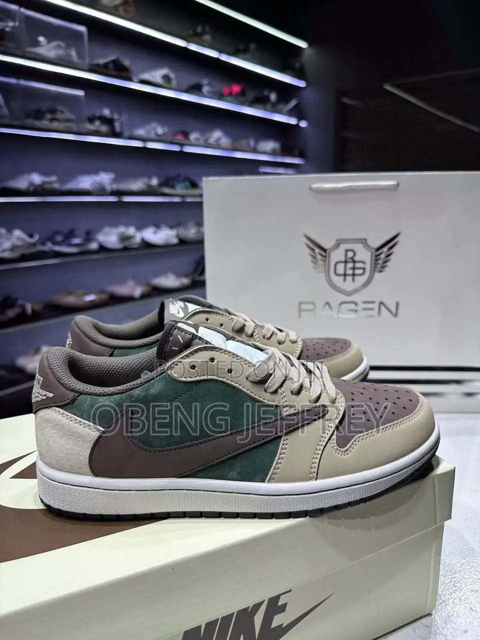 Original Nike Air Jordan 1 Travis Scott Medium Olive