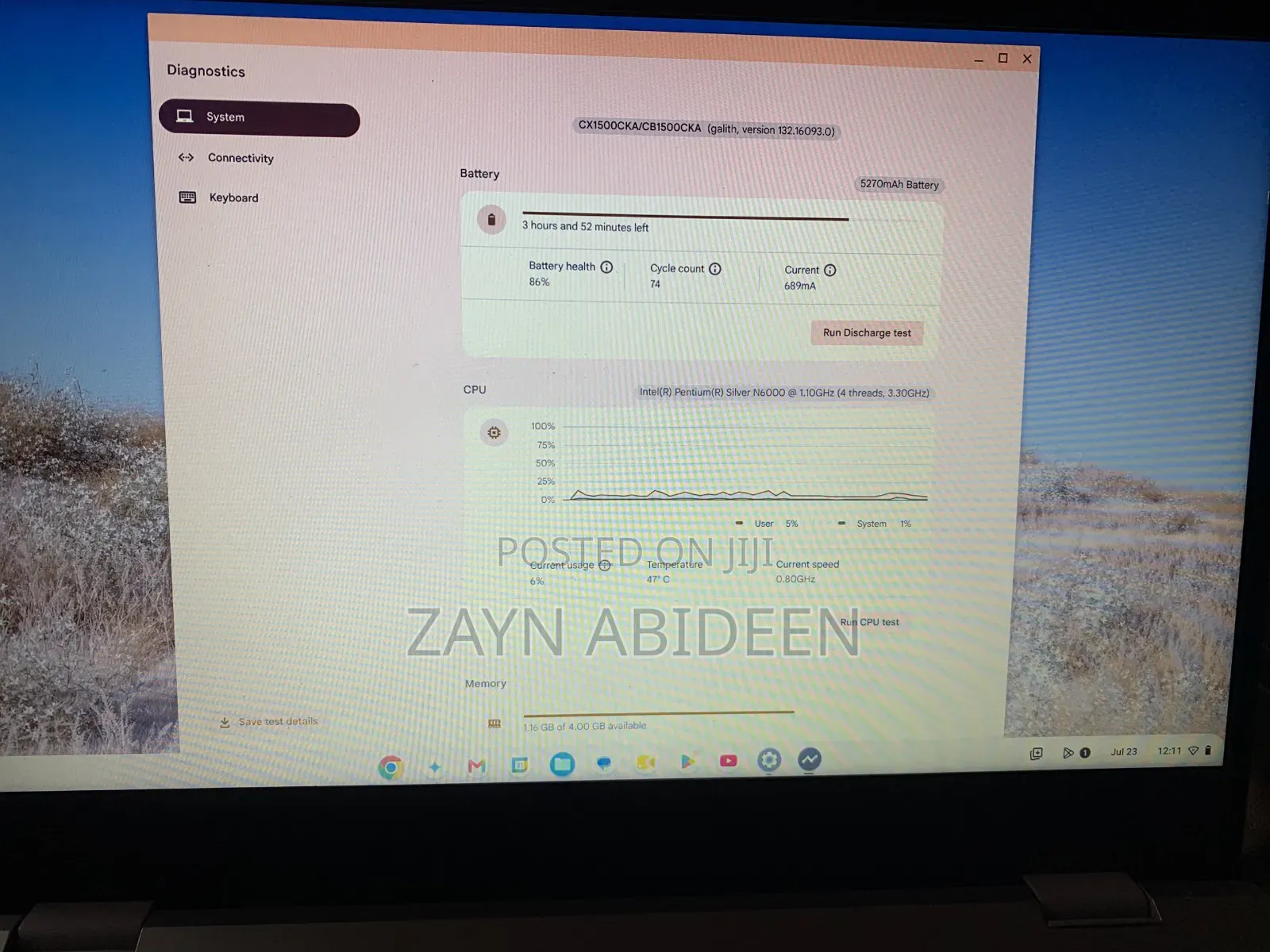 Laptop Asus Chromebook CX1 4GB Intel Pentium SSD 256GB