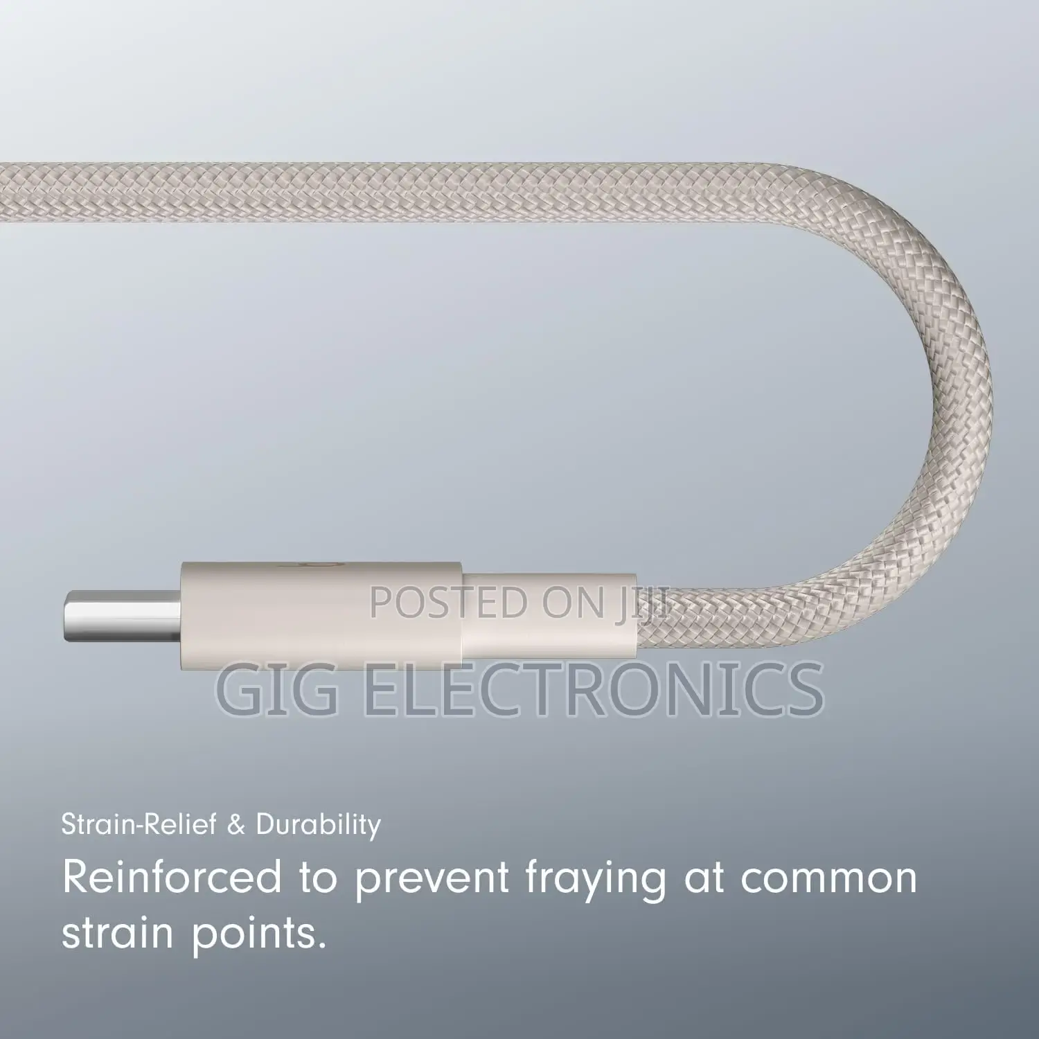 Beats USB-A to USB-C Braided Fast Charging Cable (5 Ft) - Stone