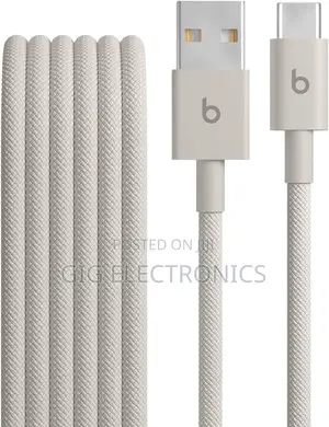 Beats USB-A to USB-C Braided Fast Charging Cable (5 Ft) - Stone