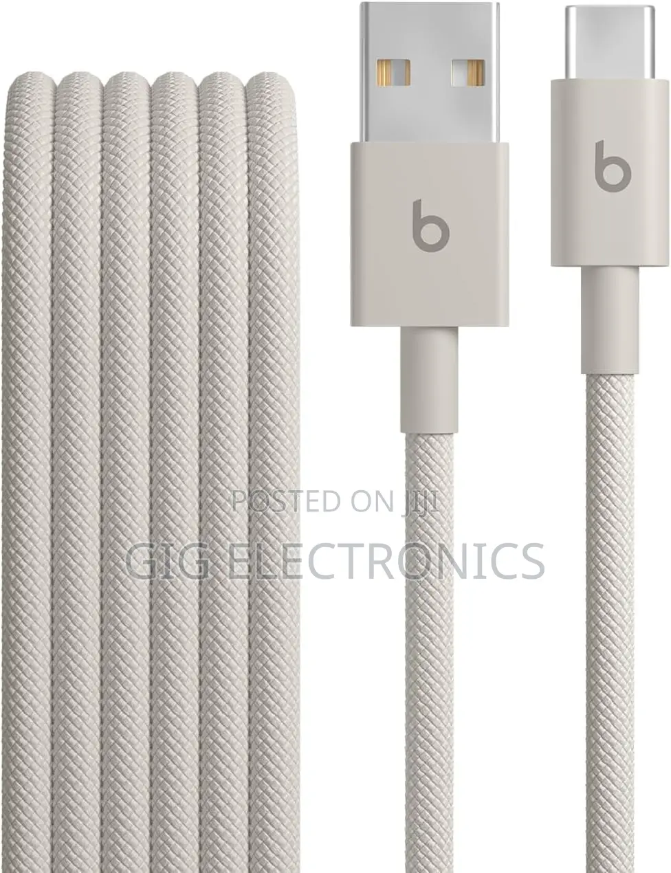 Beats USB-A to USB-C Braided Fast Charging Cable (5 Ft) - Stone