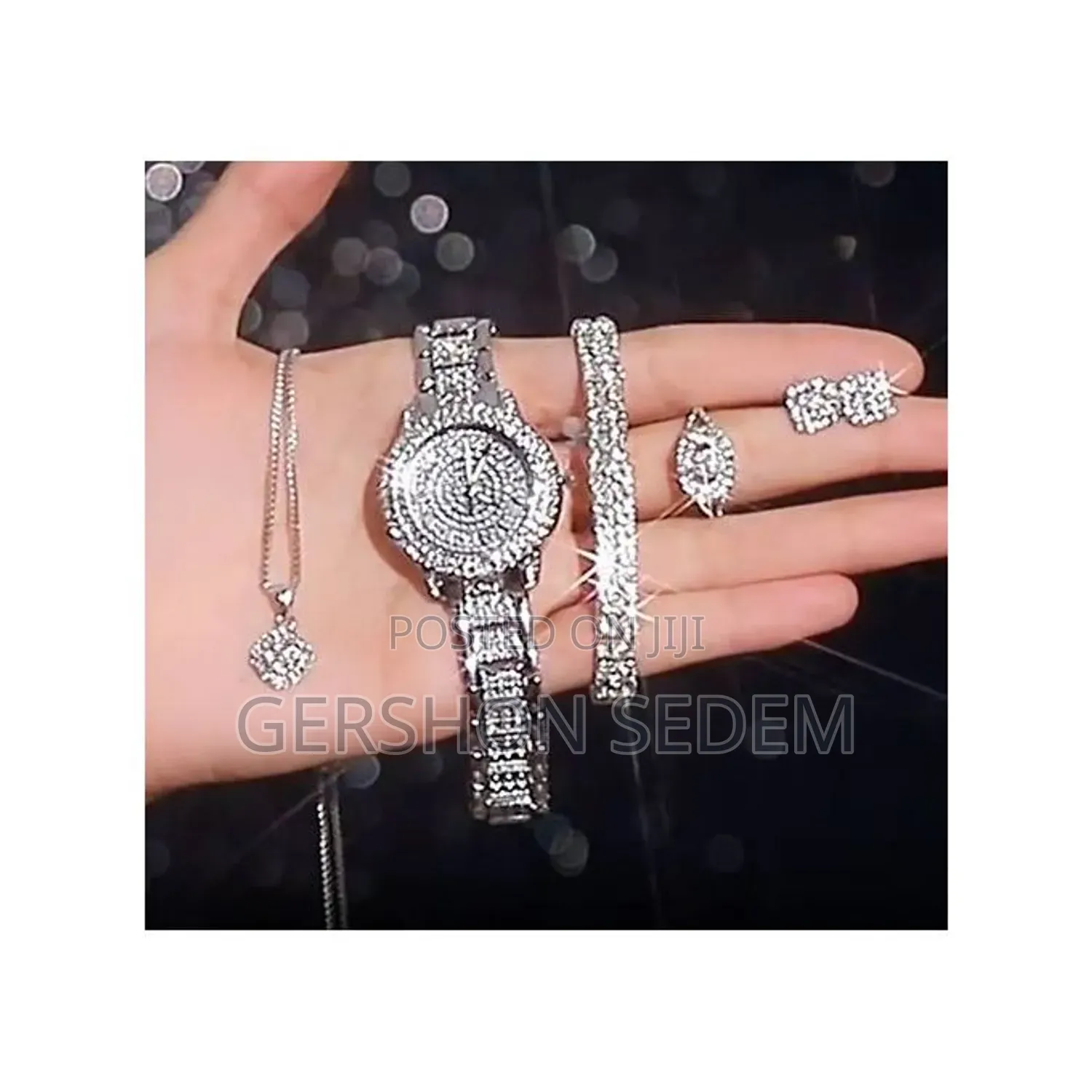 Women Watch Bracelet Set Watches Necklace Ring Jewellery' 439224