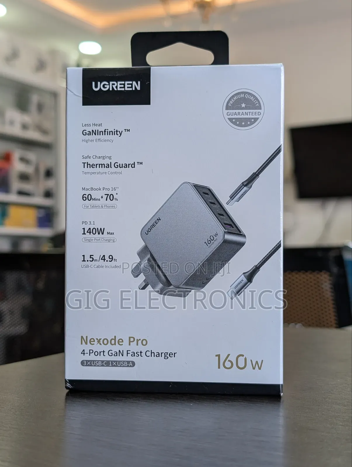 Ugreen 160W Nexode Pro GaN Fast Charger With Type-C to Type-C Cable