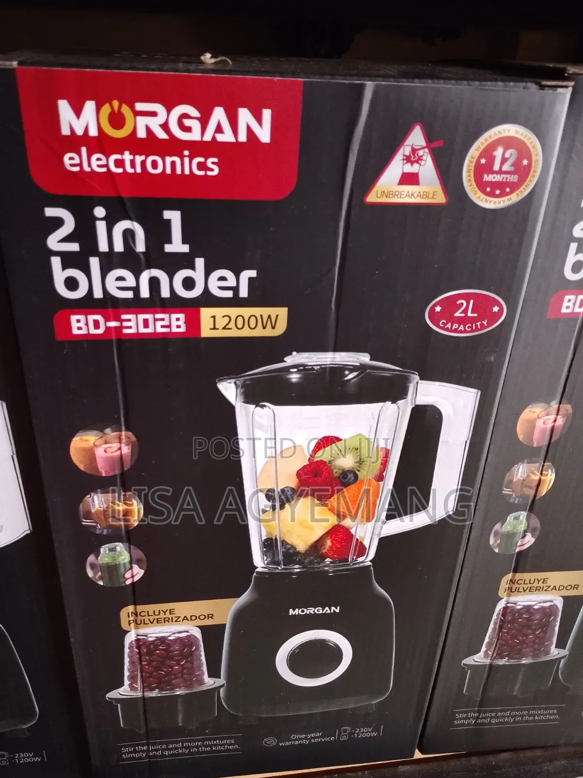 Morgan 2 in 1 Blender (2L)